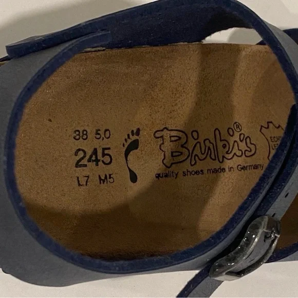 Birkenstocks Birki’s Navy Blue Sandals - BRAND NEW - Size 7/7.5 - Picture 8 of 8